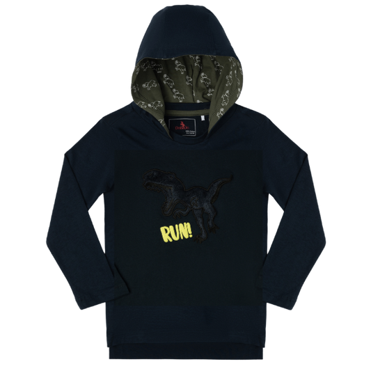 Boys Long Sleeve T-Shirt - Dino Run Navy