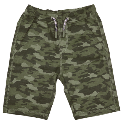 Boys French Terry Shorts - Green Camo