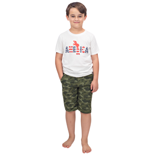 Boys French Terry Shorts - Green Camo