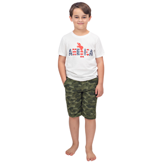 Boys French Terry Shorts - Green Camo