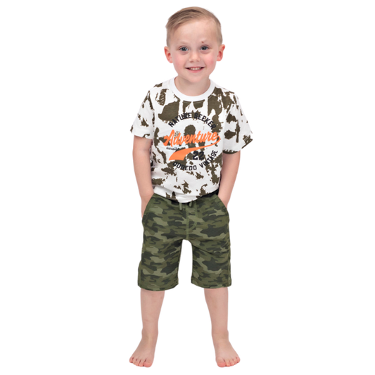 Toddler Boys Shorts French Terry- Green Camo