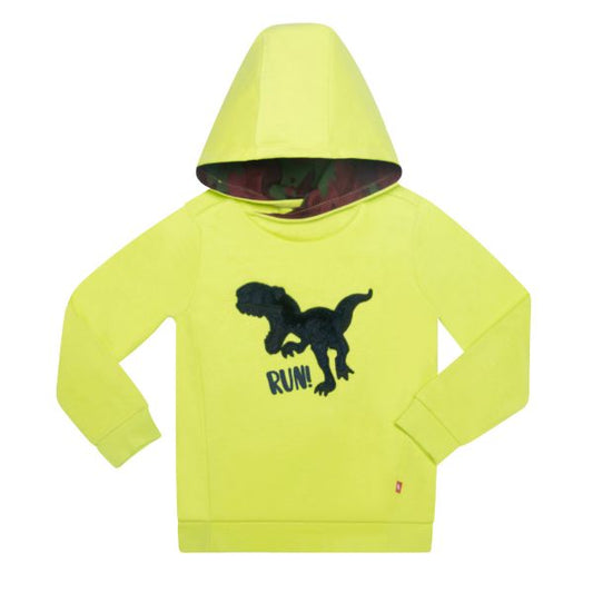 Boys Hooded Sweatshirt (Neon - Dino Run)