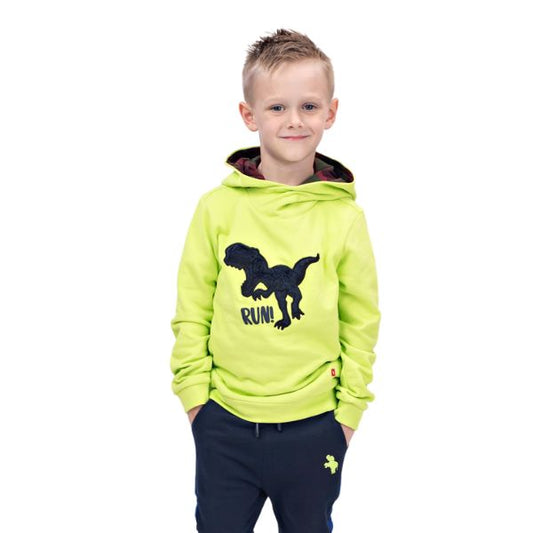 Boys Hooded Sweatshirt (Neon - Dino Run)