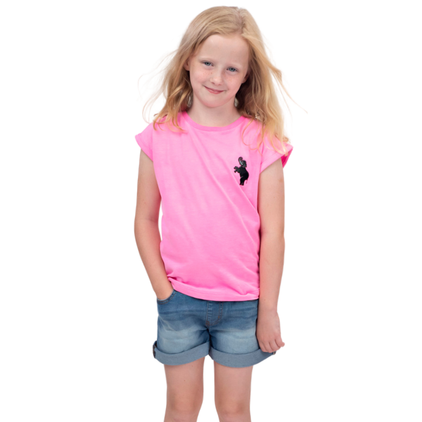 Girls Short Sleeve T-Shirt - Neon Pink