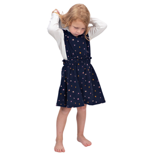 Toddler Girls Dress - Corduroy Jumper Navy