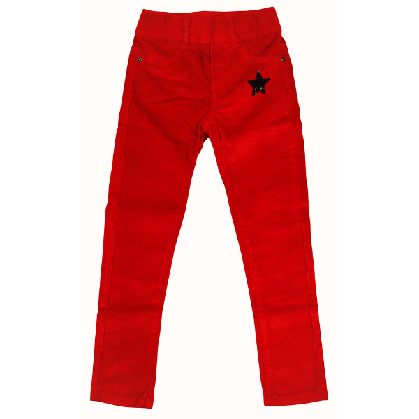 Girls Corduroy Pants - Red Orange