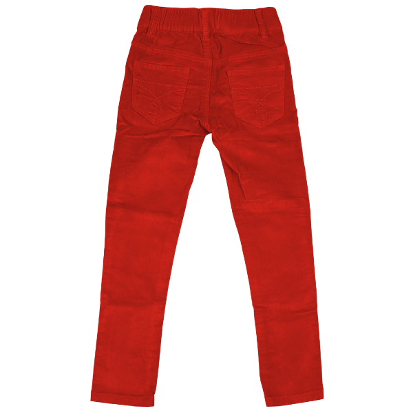 Girls Corduroy Pants - Red Orange