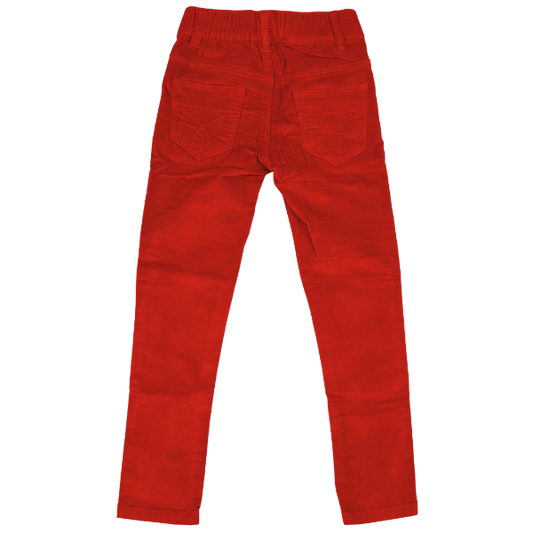 Girls Corduroy Pants - Red Orange