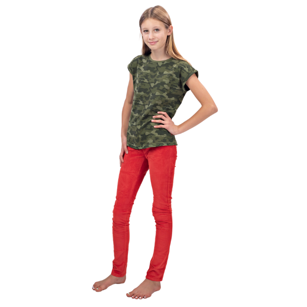 Girls Corduroy Pants - Red Orange