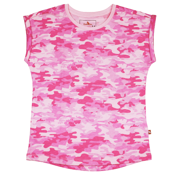 Girls Short Sleeve T-Shirt - Pink Camo