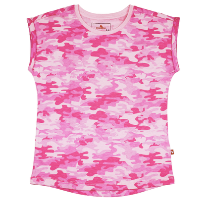 Girls Short Sleeve T-Shirt - Pink Camo