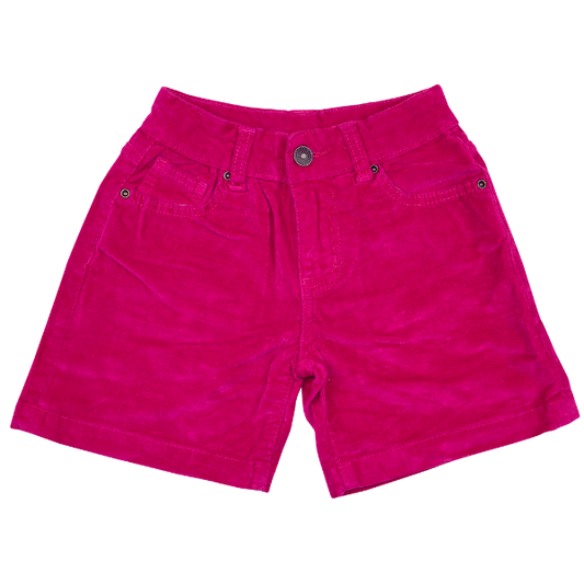 Girls Corduroy Cuffed Shorts - Hot Pink