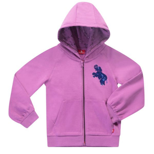 Girls Zip-up Hooded Sweatshirt (Light Purple)