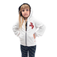 Girls Zip-up Hooded Sweatshirt (White)