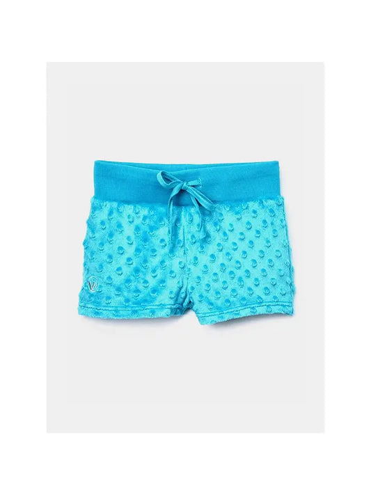 Girls Minky Bubble Shorts - Teal