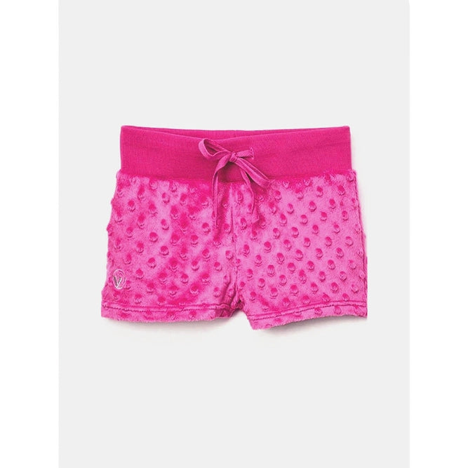 Girls Minky Bubble Shorts - Hot Pink