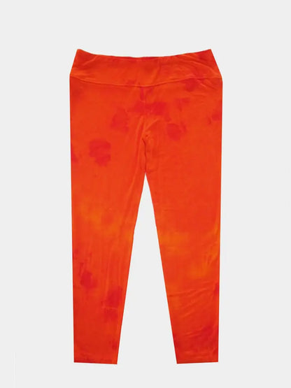 Girls Activewear Capri Leggings - Orange Tie Dye