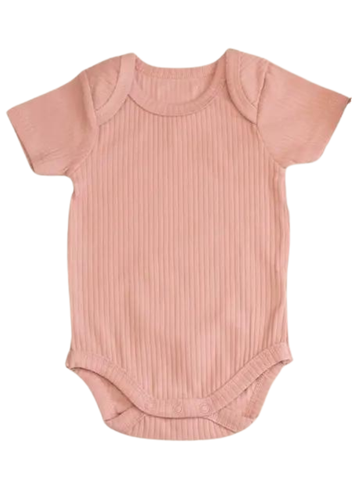 Baby Onesie Organic - Ribbed Pink