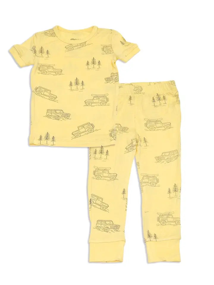 Bamboo Short Sleeve Pajama Set - Yellow Explorer