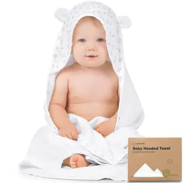 Keababies Baby Hooded Towel Bamboo Bath Towel with Hood for Infant