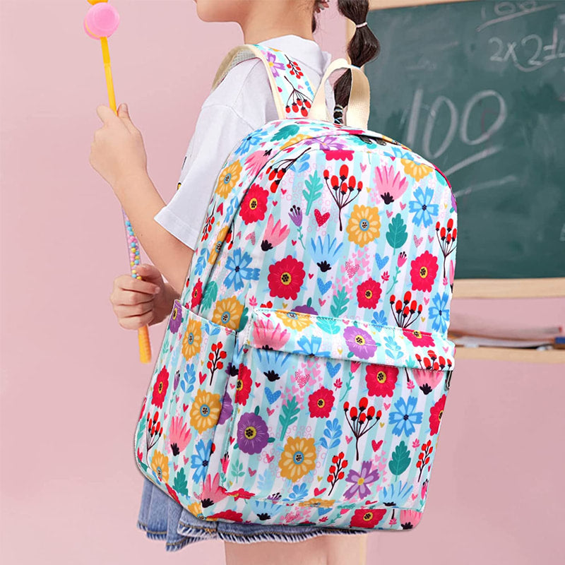 Girls Premium Backpack '23 (White Flowers)