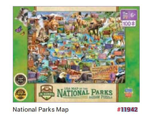 MasterPieces Puzzles 100 Piece Jigsaw Puzzle for Kids - National Parks Map