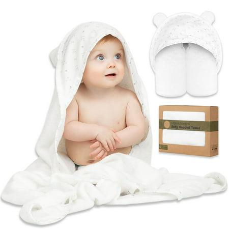 Keababies Baby Hooded Towel Bamboo Bath Towel with Hood for Infant